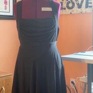 Anthropologie Runched Square Neck dress